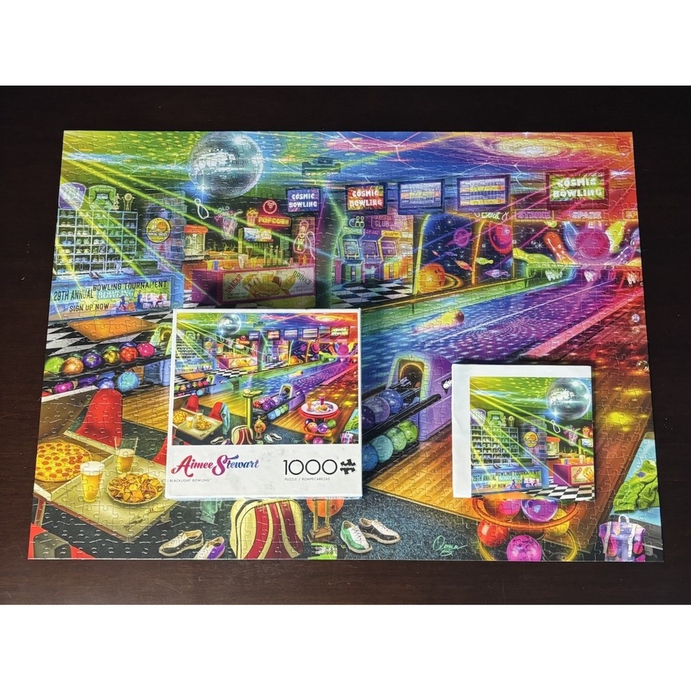 Aimee Stewart Blacklight Bowling 1000 PC Buffalo Games *VERIFIED COMPLETE